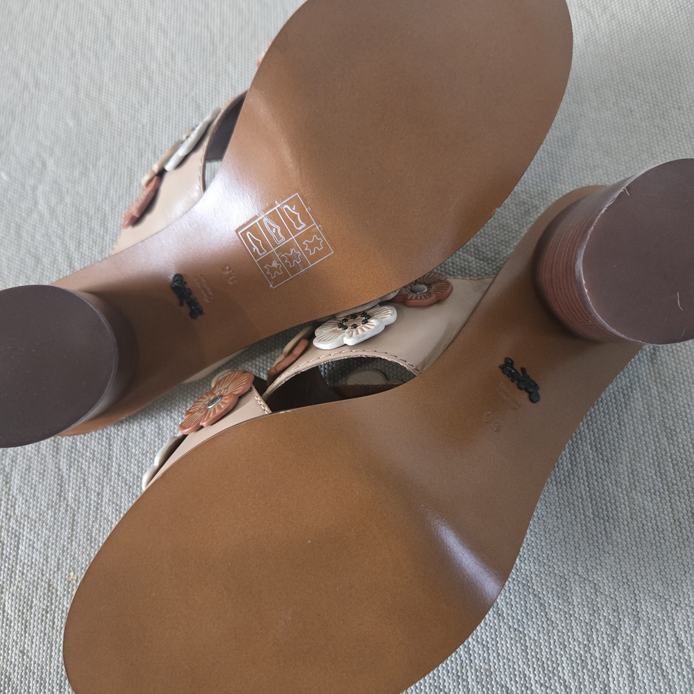 COACH Tea Rose Heeled Sandals - Picture 7 of 9